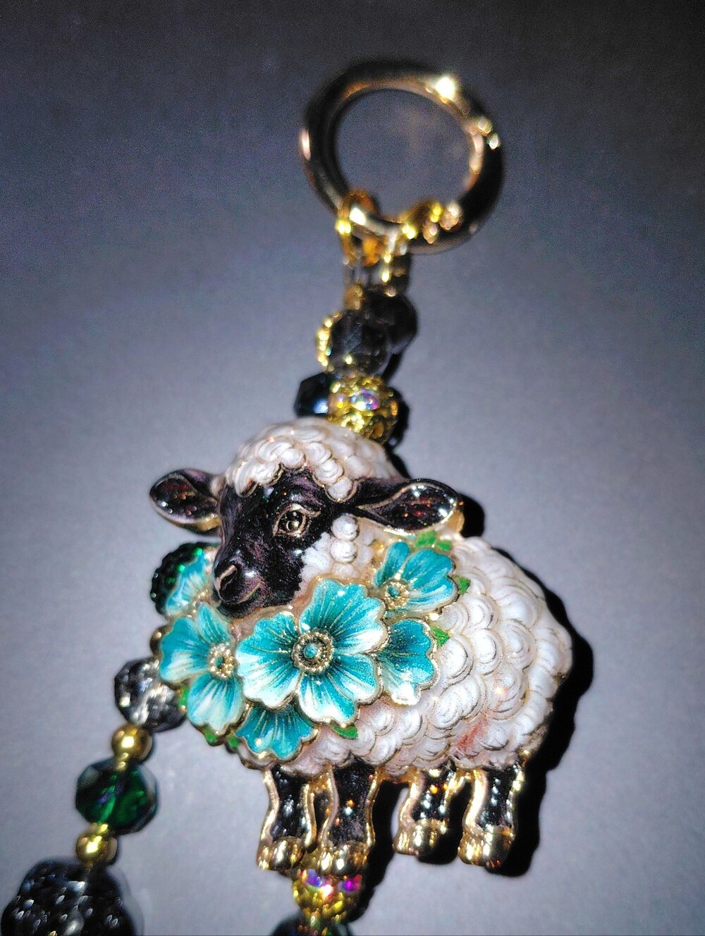 Lamb / Sheep Purse Chain or Purse Charm, Floral, Versatile
